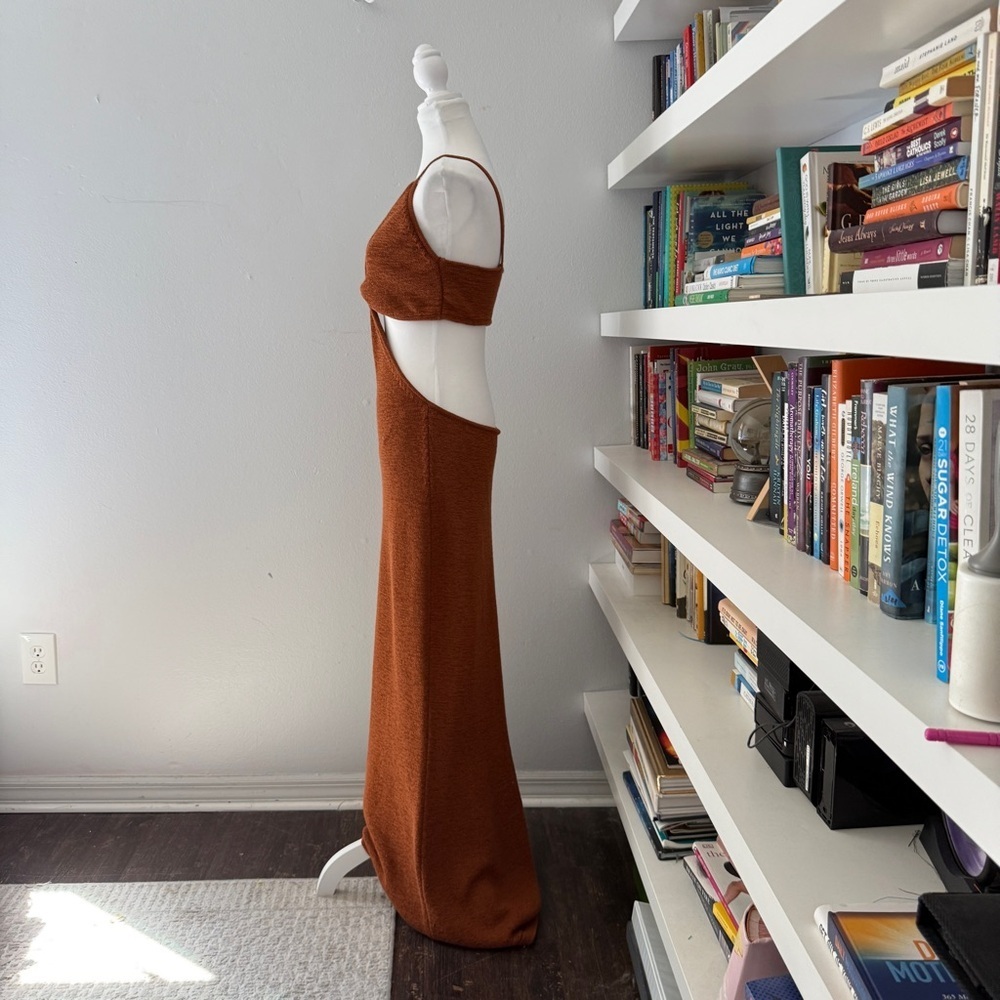Cult Gaia Serita Brown Knit Cut outs Dress XL - Picture 8 of 16